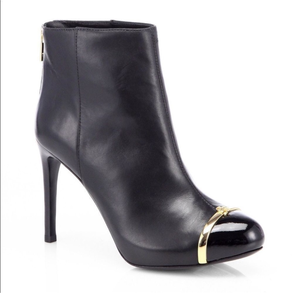 Tory Burch Pacey Cap Toe Leather Ankle Bootie - Picture 7 of 8